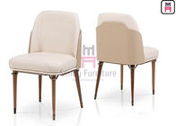 Leather / Fabric Seat Wood Restaurant Chair Curved Backrest With Gold Hardware