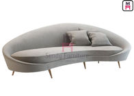 Custom Upholstered Restaurant Booth 4 Seater Velvet Arc Shaped With Pillows