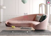 Custom Upholstered Restaurant Booth 4 Seater Velvet Arc Shaped With Pillows