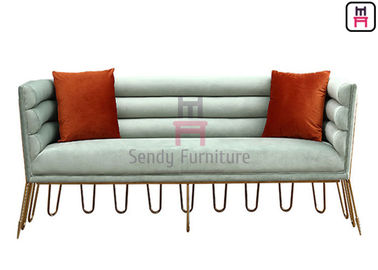 Buy Stainless Steel Base Fabric Restaurant Bench Seating 210cm Length Arrowed Shaped online manufacture