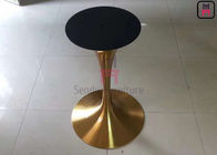 Brushed Golden Tulip Base Marble Coffee Table Trumpet Base Table