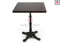 Solid Wood Top Restaurant Dining Table 3 / 4 Feet Casting Iron Tiger Paw Design