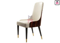 High Glossy Ebony Veneer Backrest with LOGO Hardware Fitting Wood Hotel Dining Chair