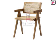 Southeast Asian Style Solid Wood Frame with Hand-Made Rattan Backrest Cane Dining Chair