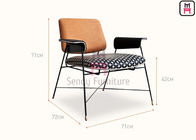 Modern Upholstered Restaurant Chairs , Power Coating Dining Chairs With Metal Legs