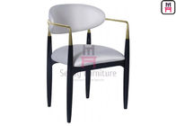 Stainless Steel Combine Metal Structure, Velvet / Leather Upholstered Arm Chair For Hotel
