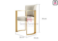 Electroplating Brass High Back Dining Room Chairs With Stainless Steel Leg