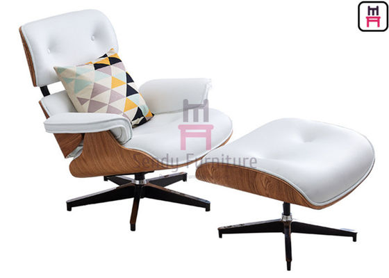 Buy 5 Spoke Base 0.4cbm Swivel Leather Armchair With Footrest online manufacture