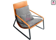 Tanned Leather 42cm Height 0.7cbm Single Sofa Chair Headrest