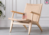 Ash Wood Armrest Garden Leisure Chair 0.45cbm With Rope Back