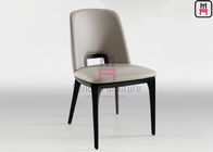 Hollowed Back Upholstered Wood Restaurant Chair Tufted Leather
