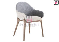 PU Leather Cashmere Upholstered Armrest Dining Chair For Restaurant