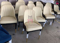 Leather Upholstered Wood Restaurant Chairs Luxury Durable For 5 Star Hotel