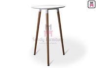 2ft White MDF Restaurant Bar Tables H100cm With Solid Wood Legs