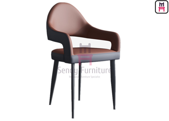 Buy W45cm Upholstered Metal Restaurant Chair Eco Leather Nordic Unfolded online manufacture