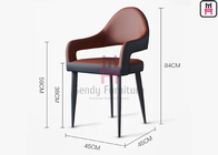 W 45cm Upholstered Metal Restaurant Chair Eco Leather Nordic Unfolded