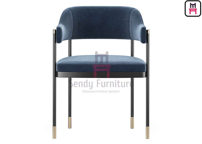 ODM Sendy Furniture Metal Restaurant Chairs Open Back Upholstered