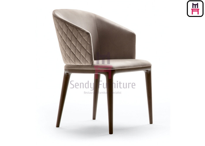 Ash Wood Leg Dining Chair Diamond Stitch For Retaurant / Hotel
