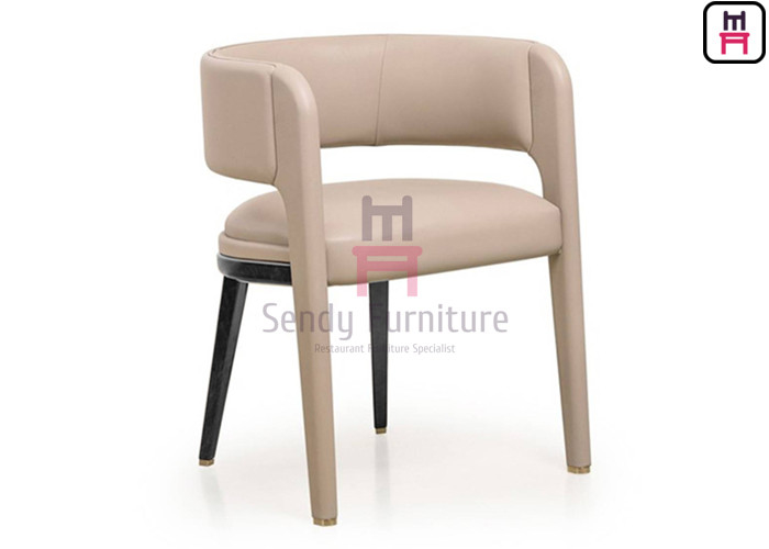 Open Back Wood Arm Chair Ash Wood Fully Upholstered Legs For Hotel Use