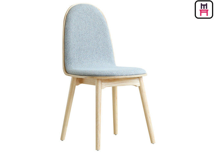 Nordic Fabric Wood Low Back Dining Chairs , Coloured Wooden Dining Chairs 