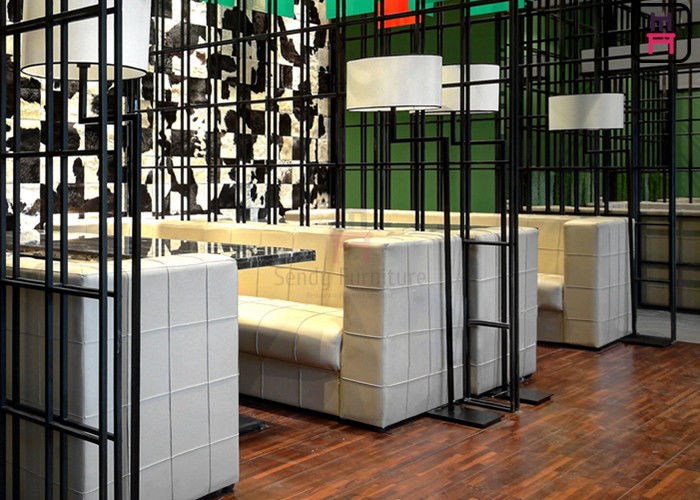 Square Pattern Hotel Fast Food Restaurant Seating , Custom Restaurant Booths U Shaped