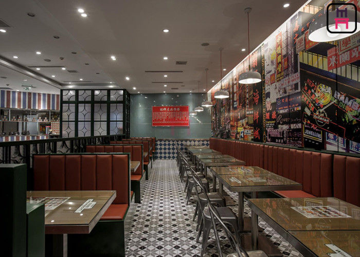 Straight Lines Leather Restaurant Wall Bench Seating Custom Size ...
