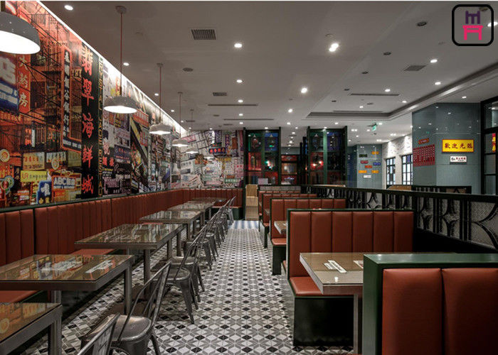 Straight Lines Leather Restaurant Wall Bench Seating Custom Size ...