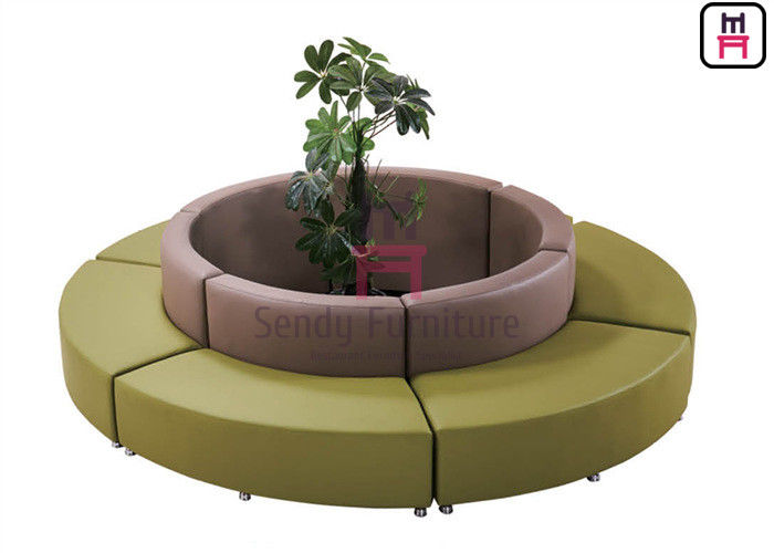 Fabric  Round Shape  Commercial Booth Seating With Steel Frame Base For  Lobby