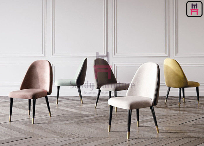 Tufted Wood Leather Dining Chairs , Armless Restaurant Chair With