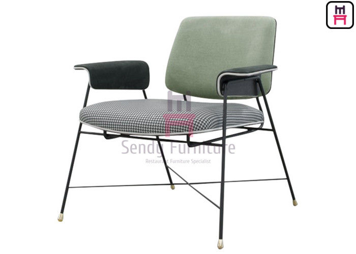 Modern Upholstered Restaurant Chairs , Power Coating Dining Chairs With Metal Legs