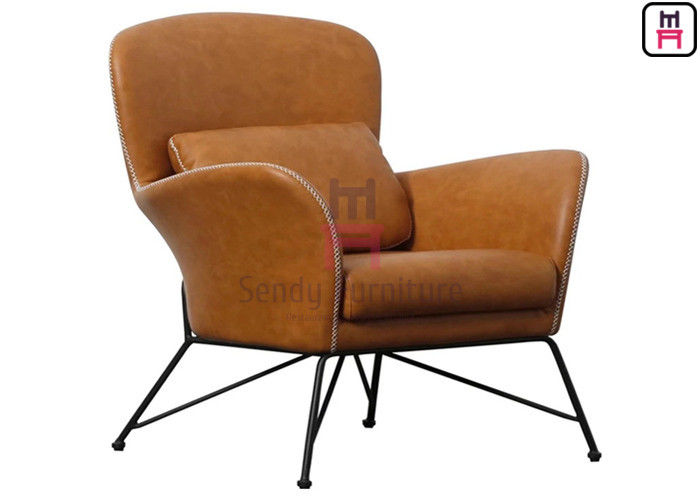 High Back Metal Leg Armrests 0.55cbm Single Sofa Chair
