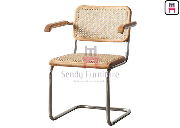 0.44cbm Wood Cantilever Dining Chair SS201 With Canework Backrest