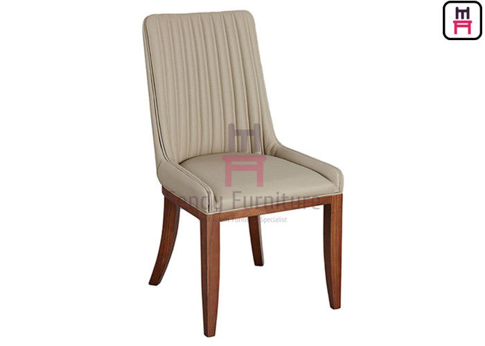 50cm Width Tufted Leather Wood Restaurant Chairs 0.4cbm High Back