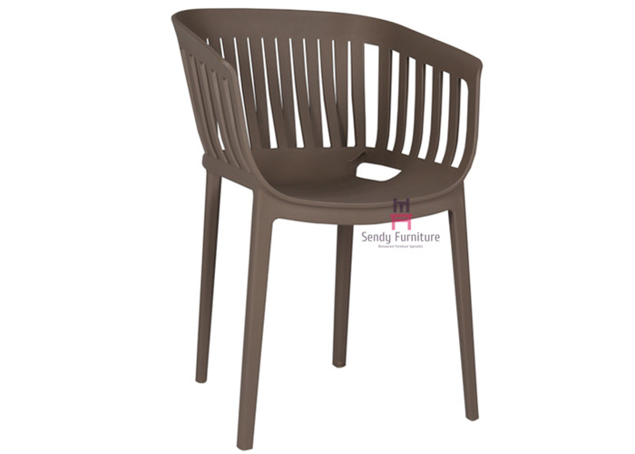 Nordic Style Plastic Restaurant Chairs Hollowed Out Colorful Stackable