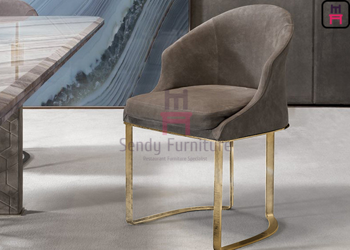 No Foldable Hotel Restaurant Chairs Stainless Steel Frame Comfortable