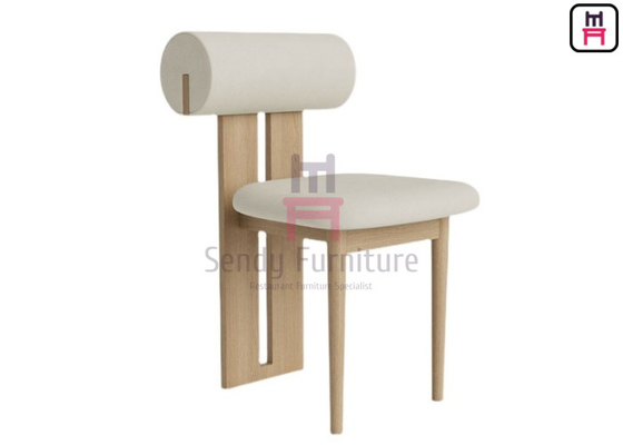 Vintage White Berber Fleece Upholstered Dining Chair Without Armrests