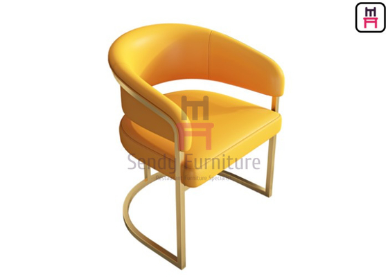 Brushed Gold Stainless Steel Arm Chair For Restaurant & Hotel
