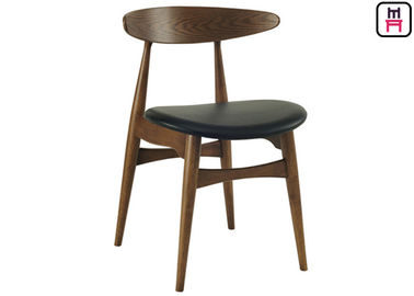 0.35cbm Wood Restaurant Chairs Ash Wood Leather Seater Armless Chair