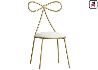 Ins Style Lovely Bow Metal Restaurant Chairs With Custom Cushion Color On Stock