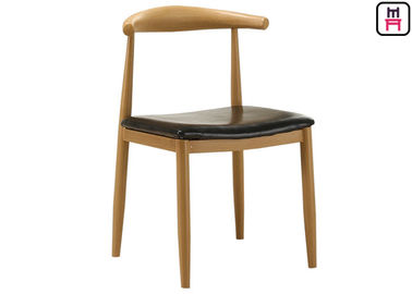 Cafe Wood Grain Metal Kitchen Chairs With Cushions / Armless W47 * D45 * H78 Cm