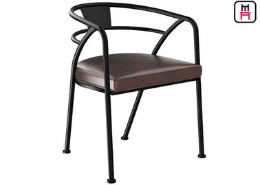 Loft Design Industrial Style Metal Restaurant Chairs With Leather Seats Arm Chair