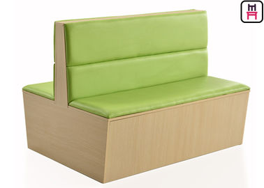 2 Channles Back Wood Restaurant Booth , Double Face Upholstered Banquette Seating