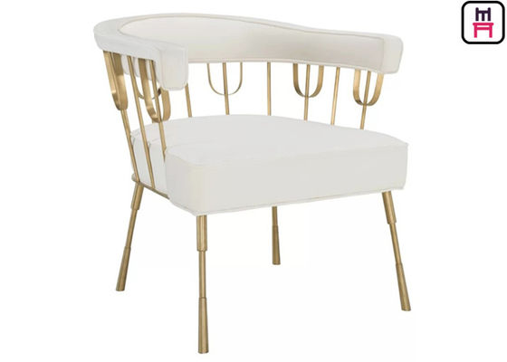 Nordice Luxury Stainless Steel Restaurant Chairs Gold Leather Hotel Arm Chairs