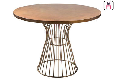 Commercial Metal Table Bases For Wood Tops , Round Dining Table Metal Base