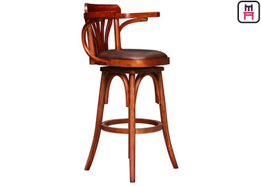 Rustic Vintage Restaurant Bar Stools Solid Wood / Metal For Cafe / Salon / Hotel