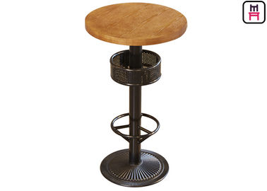 Bar Height Table With Storage , 24'' Diameter Round / Square Plywood Bar Table 