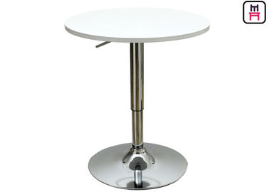 White / Gray MDF Top Restaurant Bar Tables Adjustable Height With Square / Round Shape