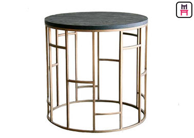 Nodric Design Wood Top Metal Base Coffee Table D45 * H45 Cm / D55 * H60 Cm