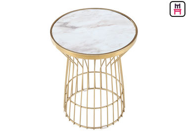 Gold Vertical Moulding Frame Stainless Steel Coffee Table Commercial Indoor Furniture