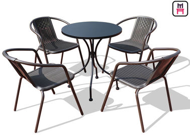 Square/ Round Outdoor Restaurant Tables Carbon Steel Weatherproof Patio Furniture 
